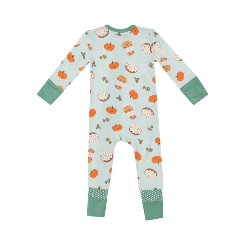 Pumpkin Spice Latte Bamboo Viscose Zipper Romper
