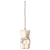 Maileg Off White Teddy Bear With Rose Ribbon Metal Ornament
