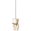 Maileg Off White Teddy Bear With Blue Ribbon Metal Ornament