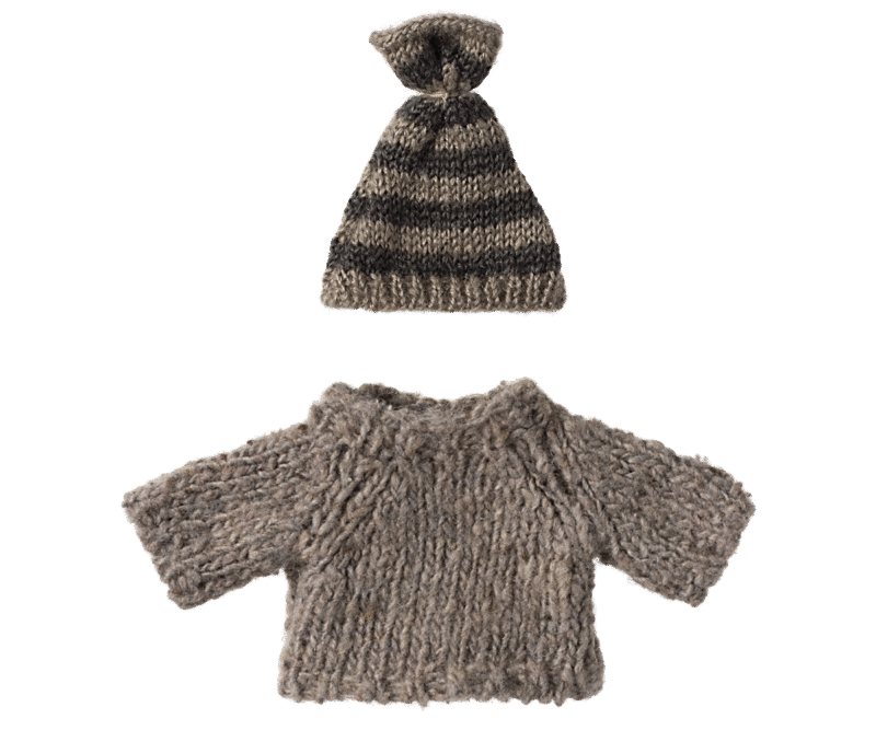 Maileg Knitted Sweater and Hat for Big Brother Mouse