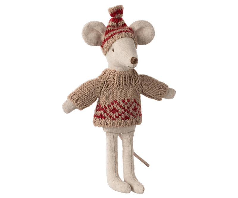 Knitted Sweater and Hat for Mum Mouse made by Maileg