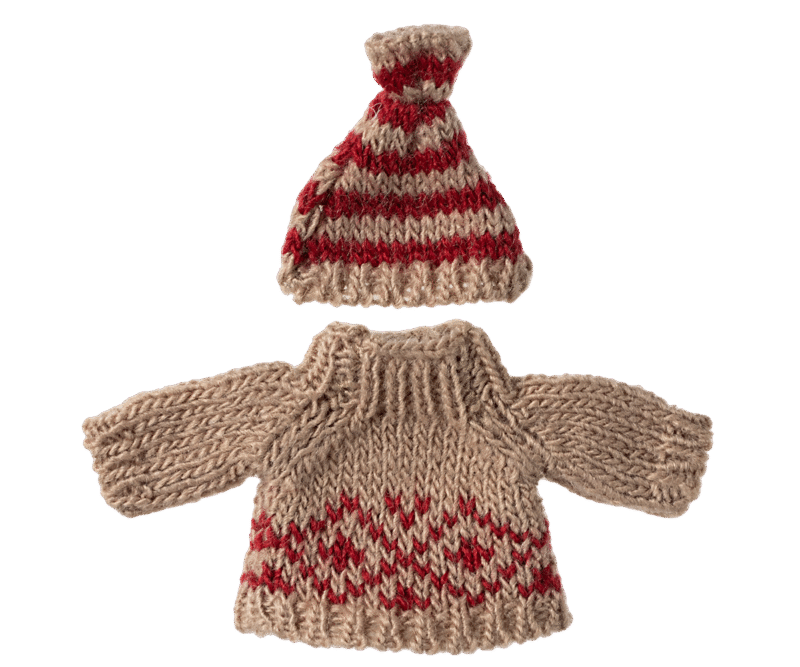 Maileg Knitted Sweater and Hat for Mum Mouse