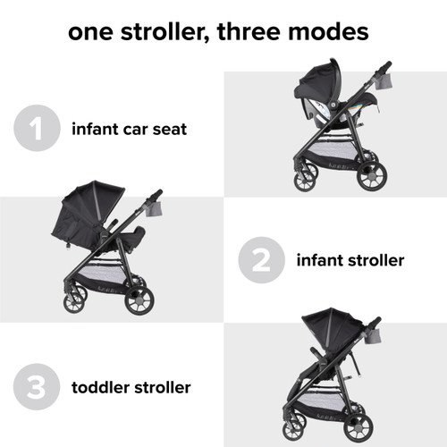 Diono Quantum 4 3-in-1 Travel System With LiteClik 30 R SafePlus Infant Car Seat