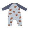 Footballs On Blue Long Sleeve Raglan Romper from Angel Dear
