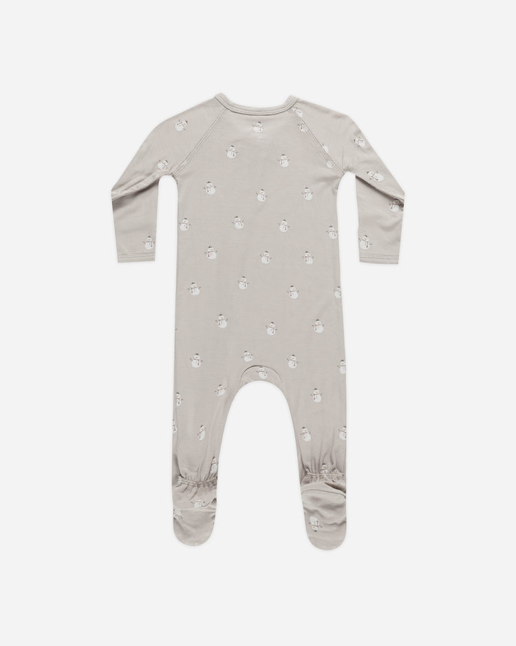 Bamboo Zip Footie In Snowmen