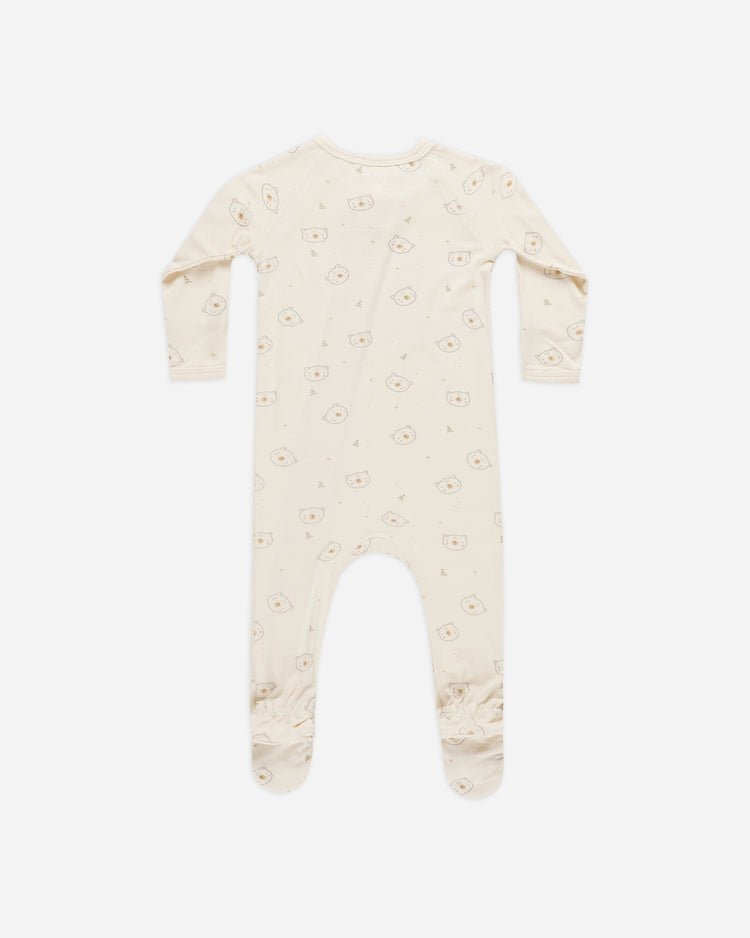 Bamboo Zip Footie In Bears