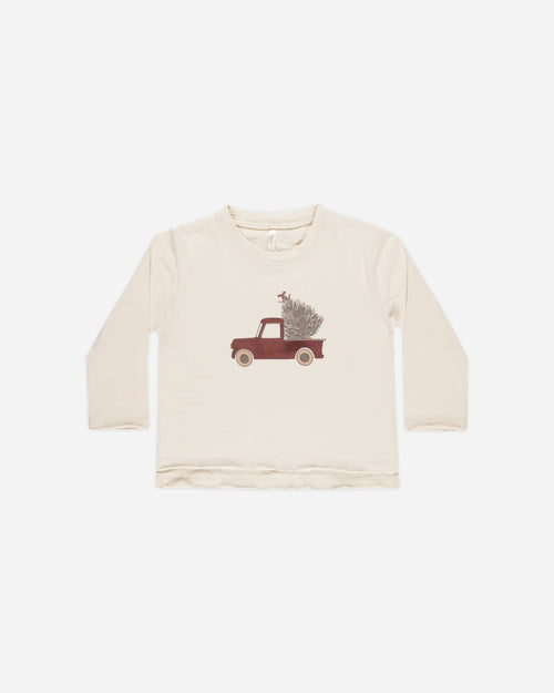 Raw Edge Long Sleeve Tee in Truck from Rylee + Cru