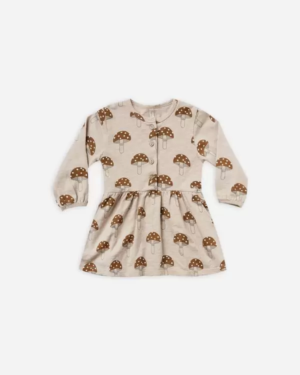 Rylee+Cru Button Up Jersey Mushroom Dress AW21