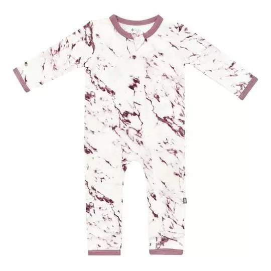Kyte BABY Mulberry Marble Zipper Romper