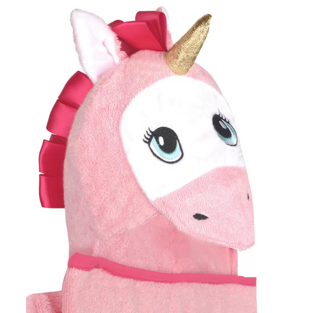 Unicorn Bamboo Baby Pink Hooded Towel - FINAL SALE