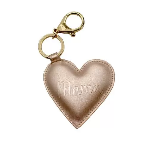 Gold Mama Heart Charm Keychain Itzy Ritzy