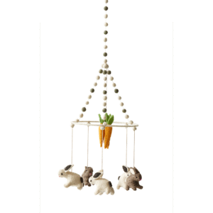 Pehr Classic Mobile with Hand made felted Tiny Bunnies