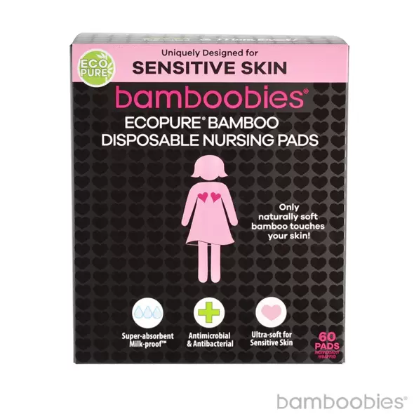 Bamboobies Ecopure Disposable Bamboo Nursing Pads 60 CT