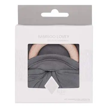 Kyte BABY Charcoal Lovey with Removable Wooden Teething Ring