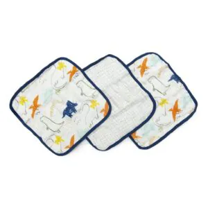 Loulou Lollipop Dinoland Washcloth 3-pieces Set