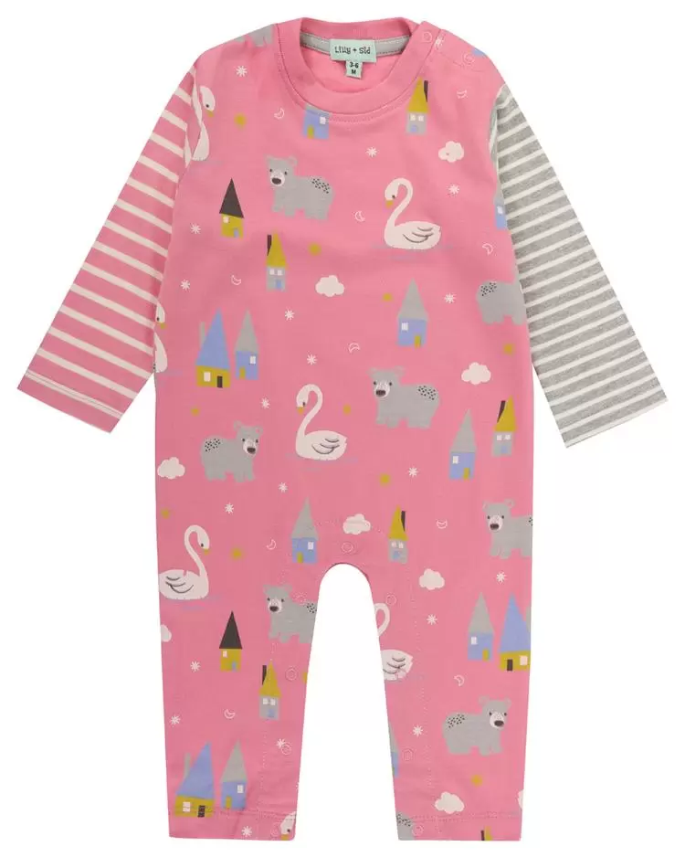 Swan Print Playsuit with Hat Set by Lilly + Sid- FINAL SALE