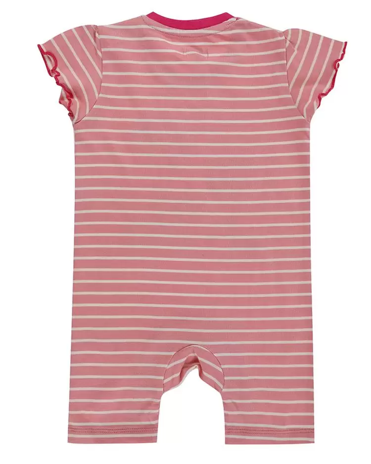 Organic Pink Striper Zebra Romper