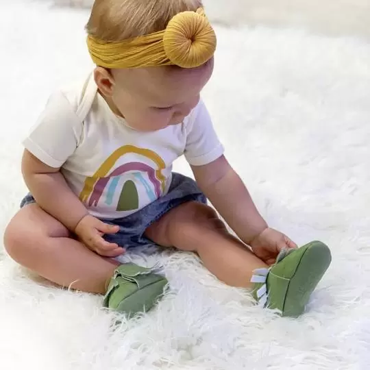 Emerson and Friends Earthtone Rainbow Baby Onesie
