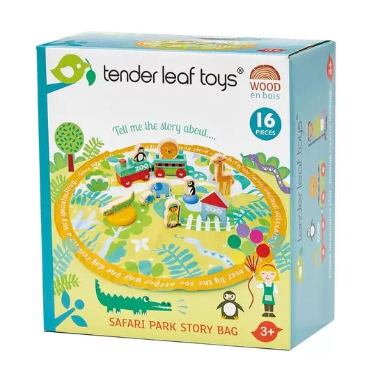 Safari Animal Wooden Toys with Playmat 2