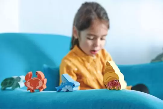 Playtime with Wooden Animal Sea Creatures