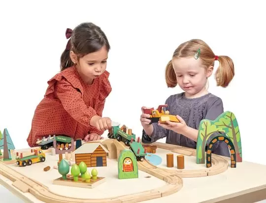 Two Kids Sharing Play Time Tender Leaf Toys