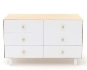 Oeuf Fawn 6 Drawer Dresser - White/Birch