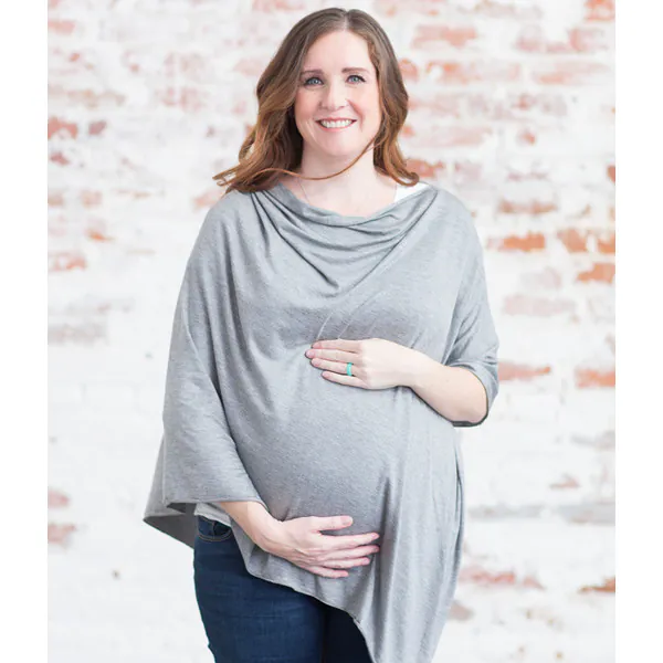 Light Grey Nursing Cover Poncho Petite