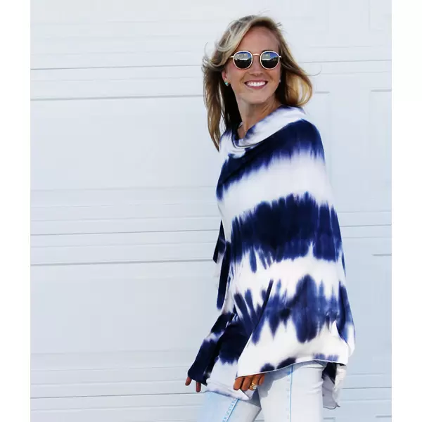 Indigo Tie Dye Nursing Cover Poncho