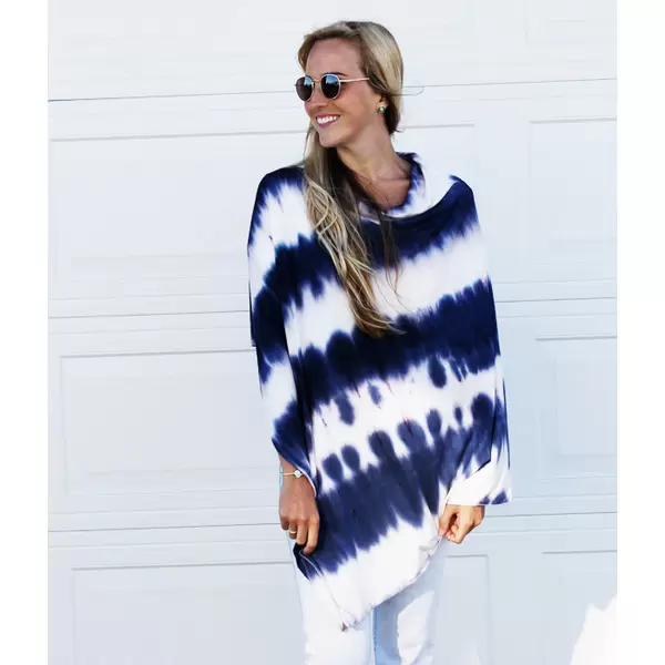 Indigo Tie Dye Nursing Cover Poncho