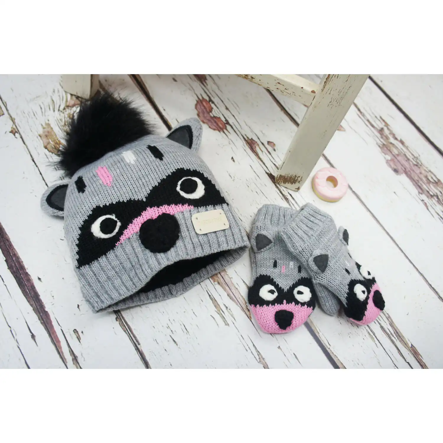 Racoon Character Hat & Mittens Set from Blade & Rose - FINAL SALE - FINAL SALE