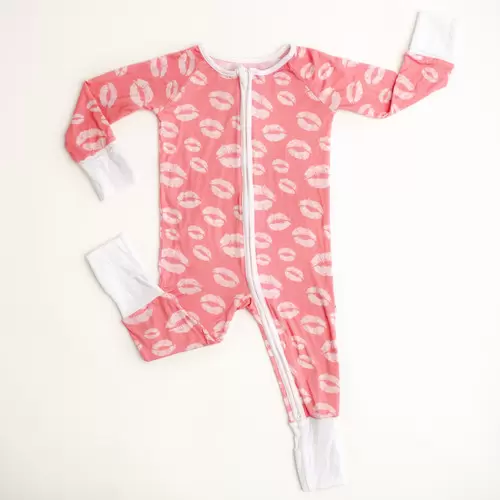 Little Sleepies Pink Kisses Bamboo Viscose Zippy