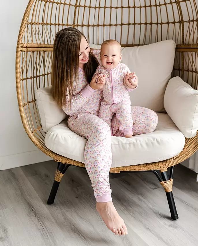 Little Sleepies Women's Bamboo Matching Pajama Bottoms in Pastel Rainbow