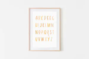 Gender Neutral Alphabet Print Available Exclusively at Blossom