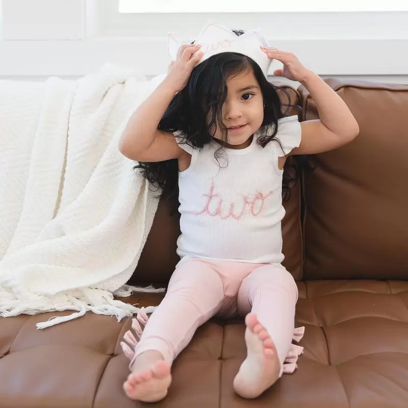 Two Blush Linen Birthday Crown from oh baby!