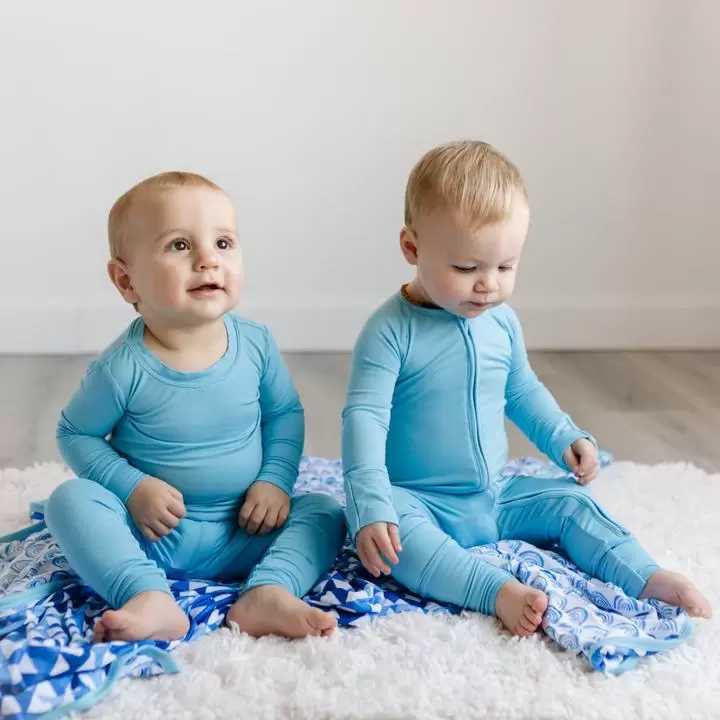 Little Sleepies Toddler Pajamas in Sky Blue