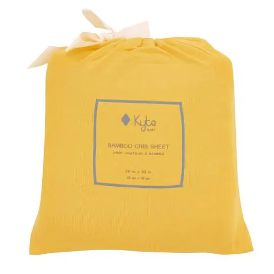 Organic Bamboo Baby Crib Sheet by Kyte Baby in Yellow