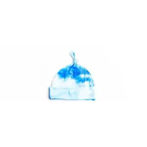 Little Sleepies Blue Watercolor Bamboo Beanie Hat