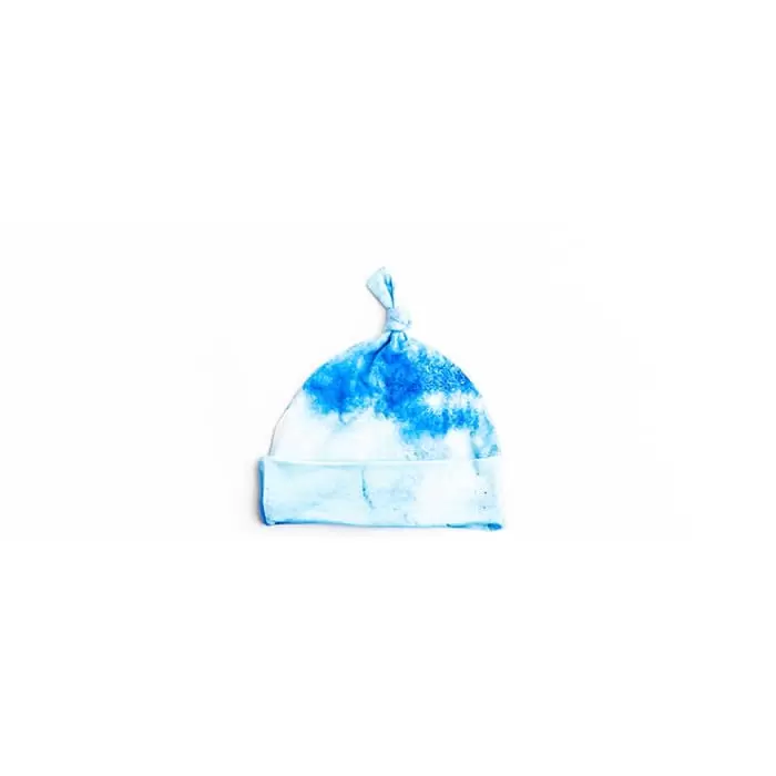 Little Sleepies Blue Watercolor Bamboo Beanie Hat