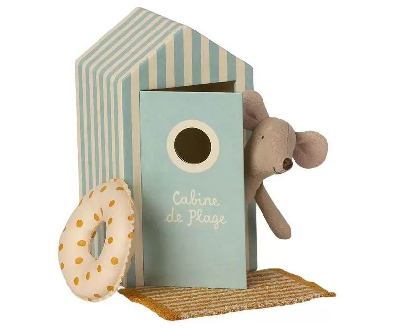 Maileg Beach Mice Little Brother in Cabin de Plage