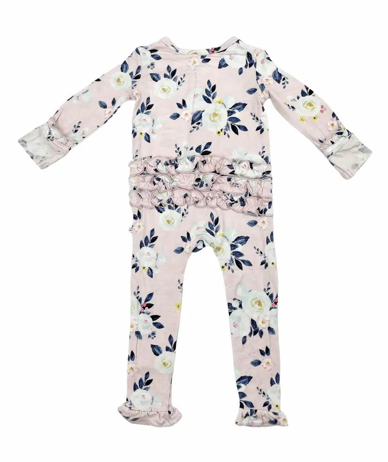 Laree + Co Maggie Floral Bamboo Ruffle Romper