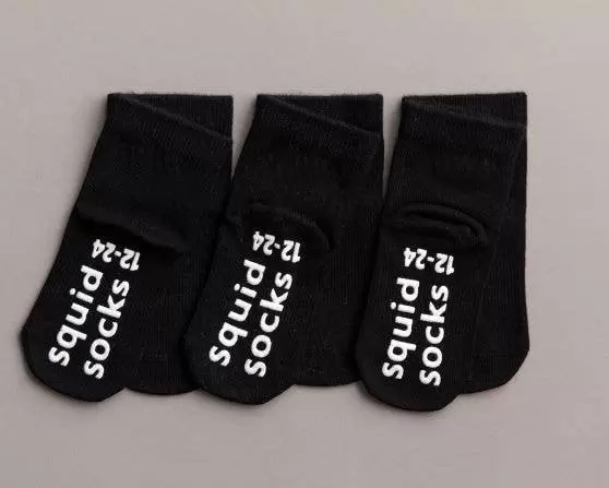 Squid Socks Coal Collection Black Bamboo Socks 3 Pack