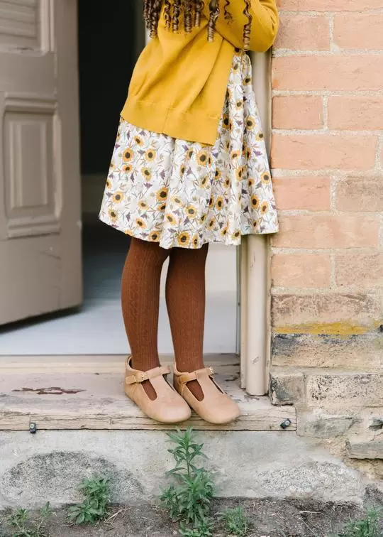 Little Stocking Co Brownie Cable Knit Tights