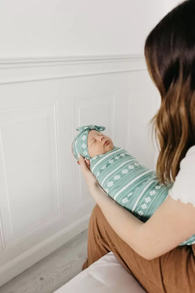 Copper Pearl Knit Holiday Knit Headband Bow