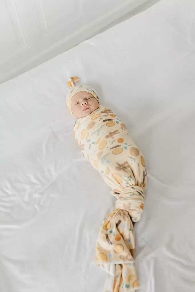 Copper Pearl Cider Knit Swaddle Blanket
