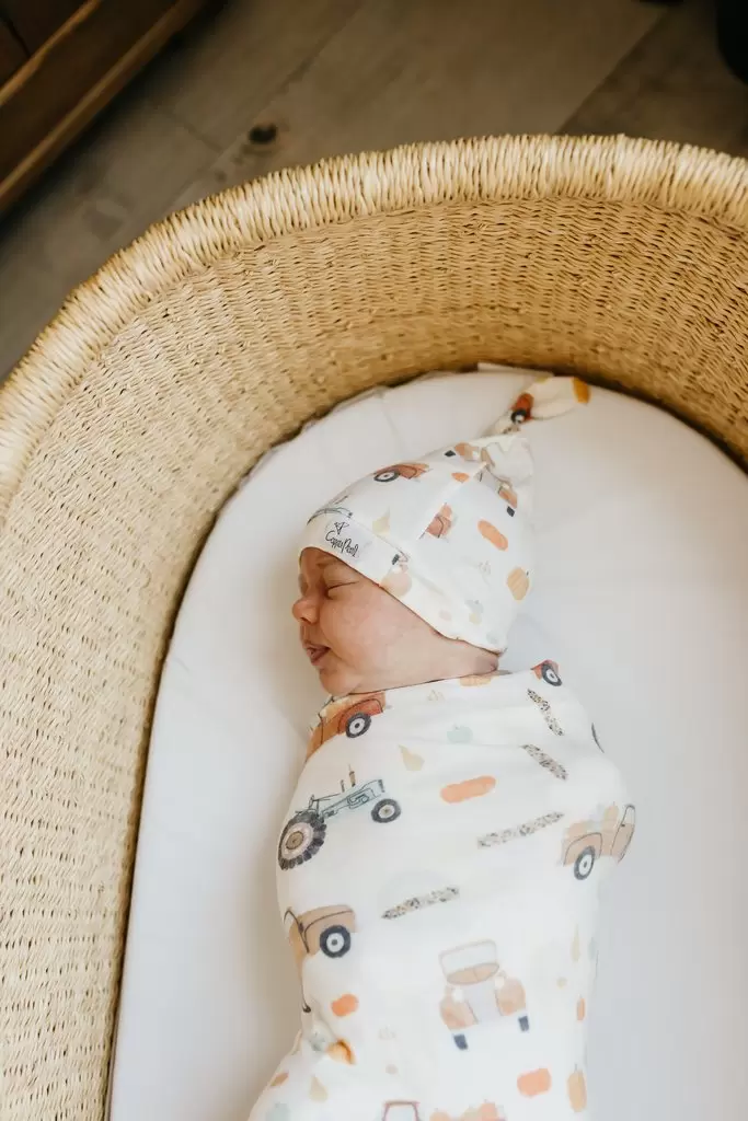 Copper Pearl Hayride Knit Swaddle Blanket