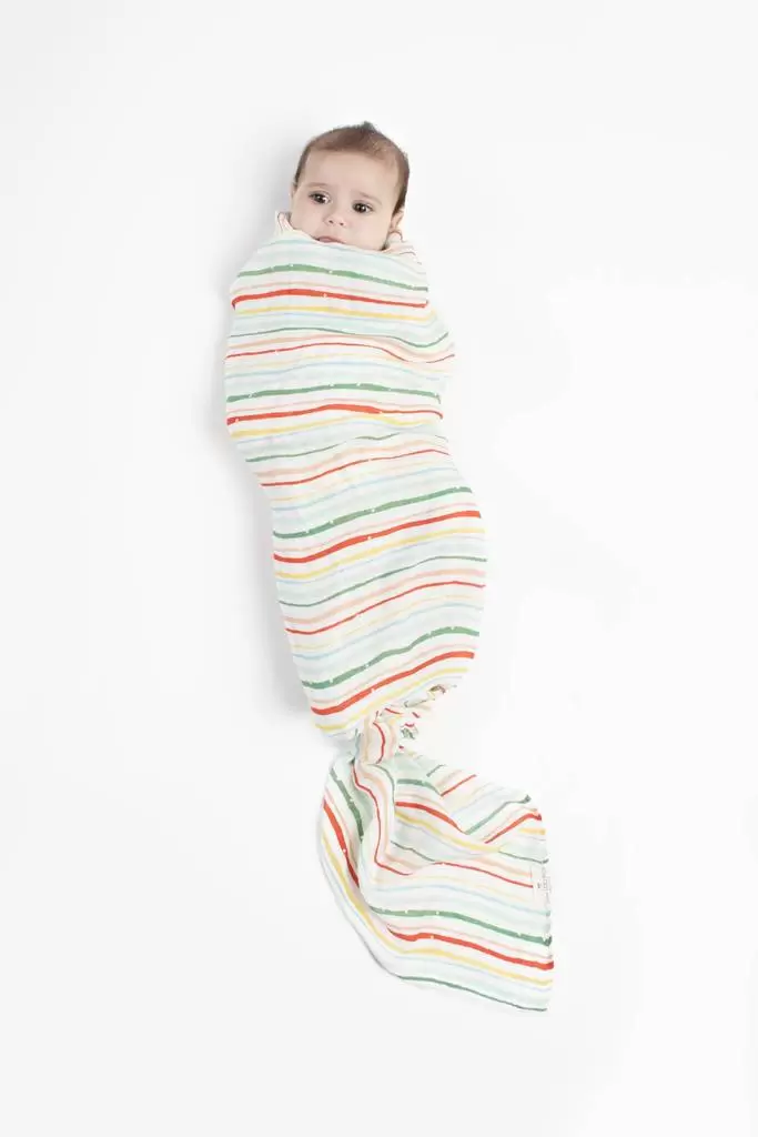 Loulou Lollipop Holiday Stripes Muslin Swaddle