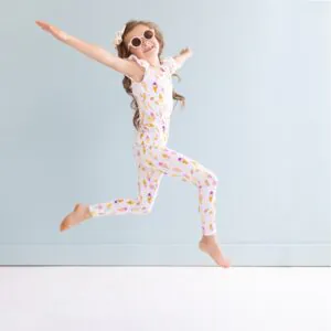 macaron+me Ice Cream Bamboo Viscose Flutter Sleeve Pajama Set