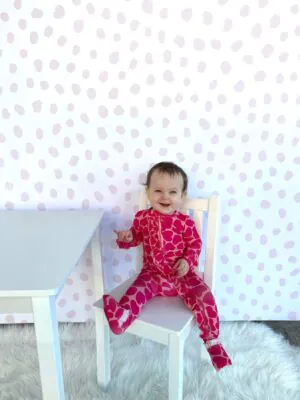 Laree + Co Valentine Hearts Ruffle Bamboo Viscose Convertible Footie