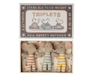 Maileg Baby Mice Triplets in Matchbox