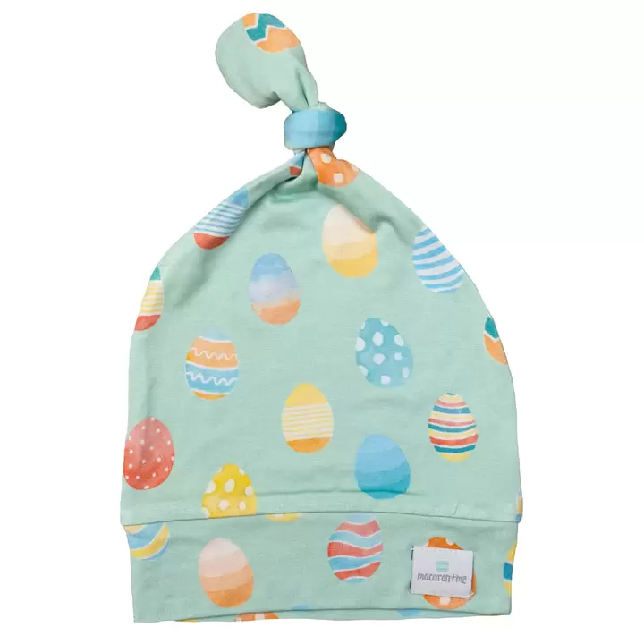 macaron + me Easter Egg Bamboo Viscose Top Knot Hat